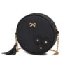 Floral Patched Tassel Round Cross Body Bag