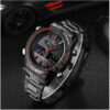 Naviforce 9024 Digital sport Watches Mens Luxury Brand Full Steel Quartz LED Watch Army Military Wristwatch 0